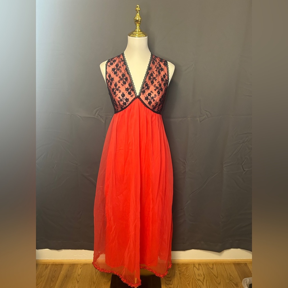 ON HOLD Gorgeous vintage French Maid gown with see-through lace detailing